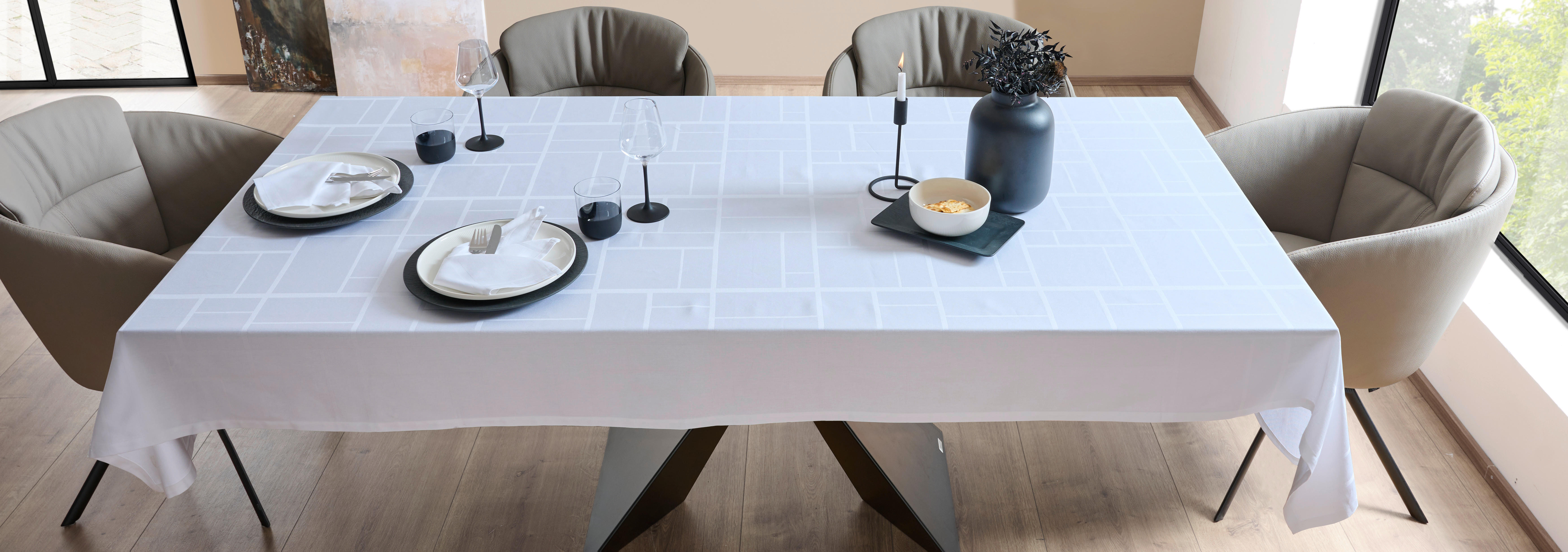 TISCHDECKE Textil Flachgewebe Weiß 130/170 cm  - Weiß, Basics, Textil (130/170cm) - Dieter Knoll