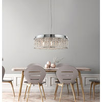 KRISTALL-HÄNGELEUCHTE 48/135 cm   - Chromfarben, KONVENTIONELL, Glas/Metall (48/135cm)