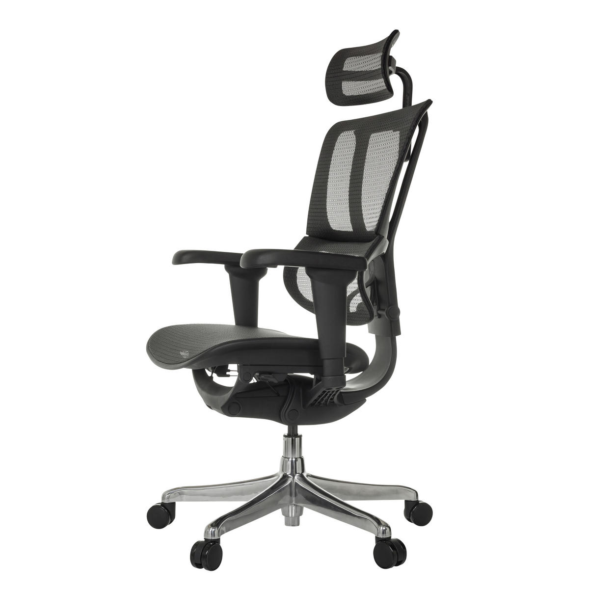 OTOČNÁ ŽIDLE, síť, černá - černá/barvy stříbra, Moderní, kov/textil (71/135/75cm) - MID.YOU