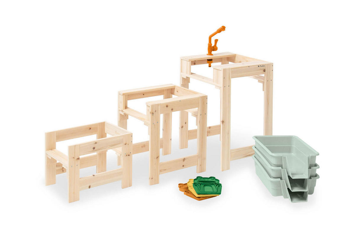 SAND- UND WASSERTISCH FROLINO  - Naturfarben, Basics, Holz (39,5/61/98cm) - Pinolino