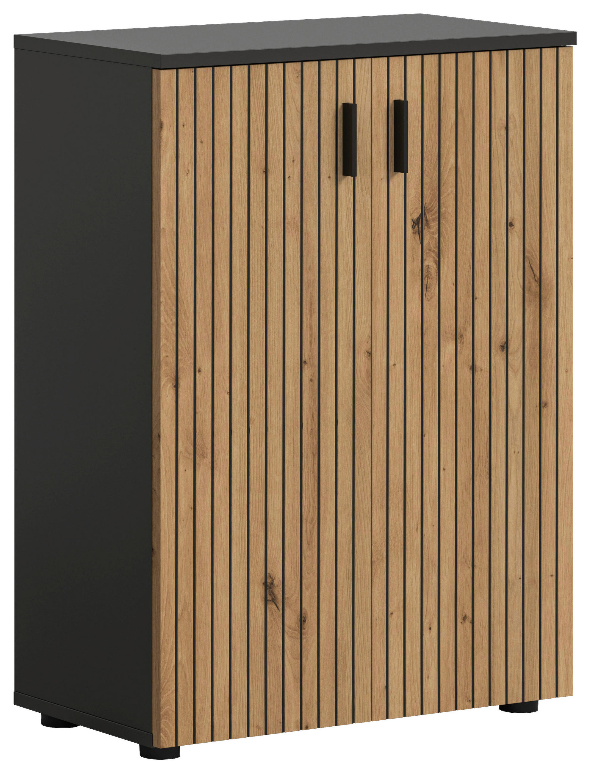 Mid.you Midischrank Grau, Eiche Artisan 60x81x30 cm