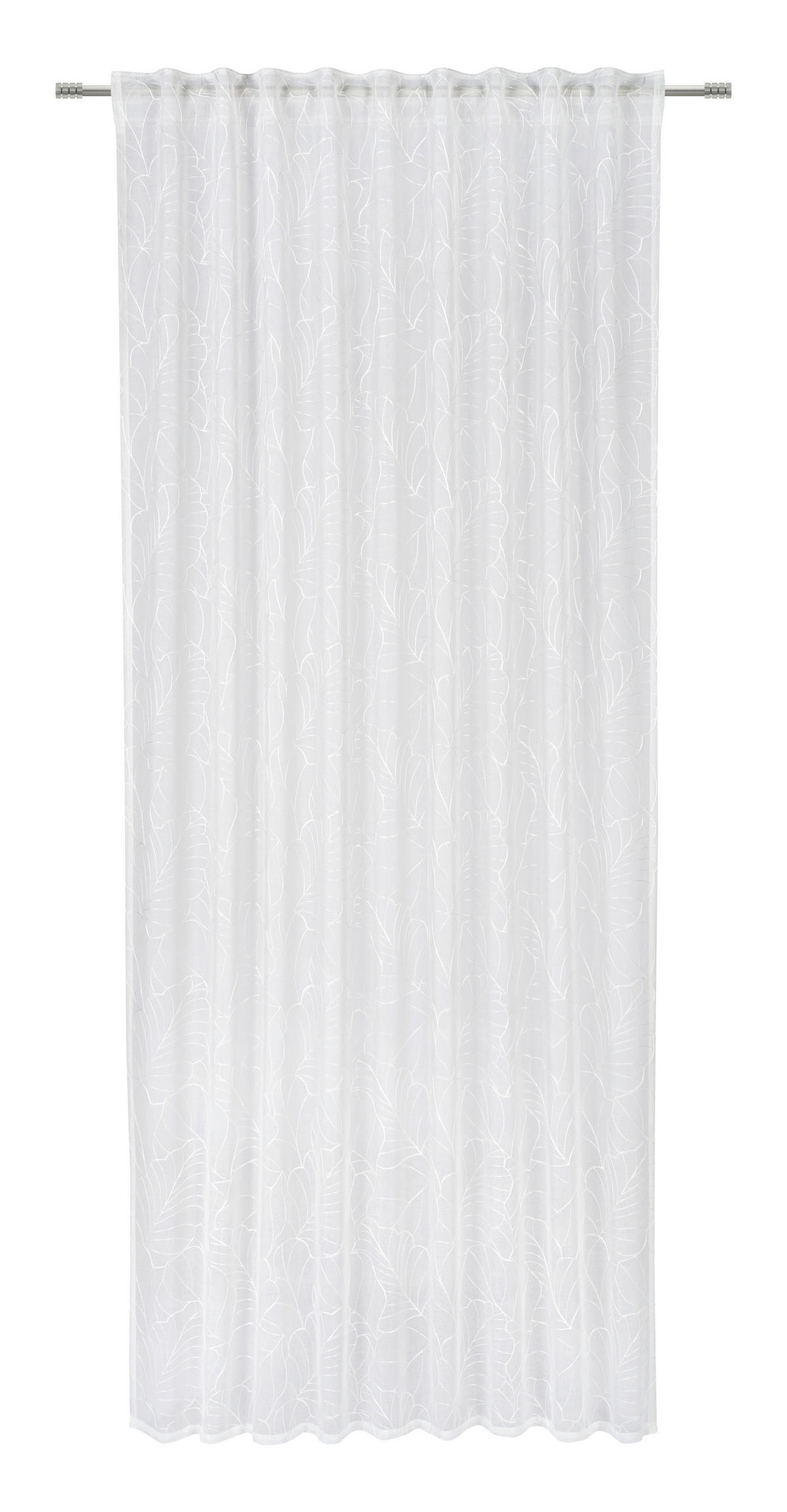 HOTOVÝ ZÁVĚS, průhledné, 140/245 cm - bílá, Konvenční, textil (140/245cm) - Esposa