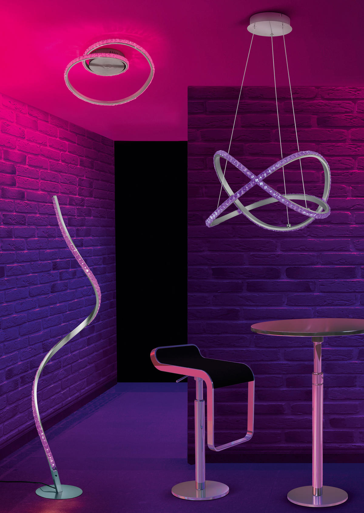 LED-TAKLAMPA RUBIN 9 W 45/38/18 cm  - klar/aluminiumfärg, Design, metall/plast (45/38/18cm)