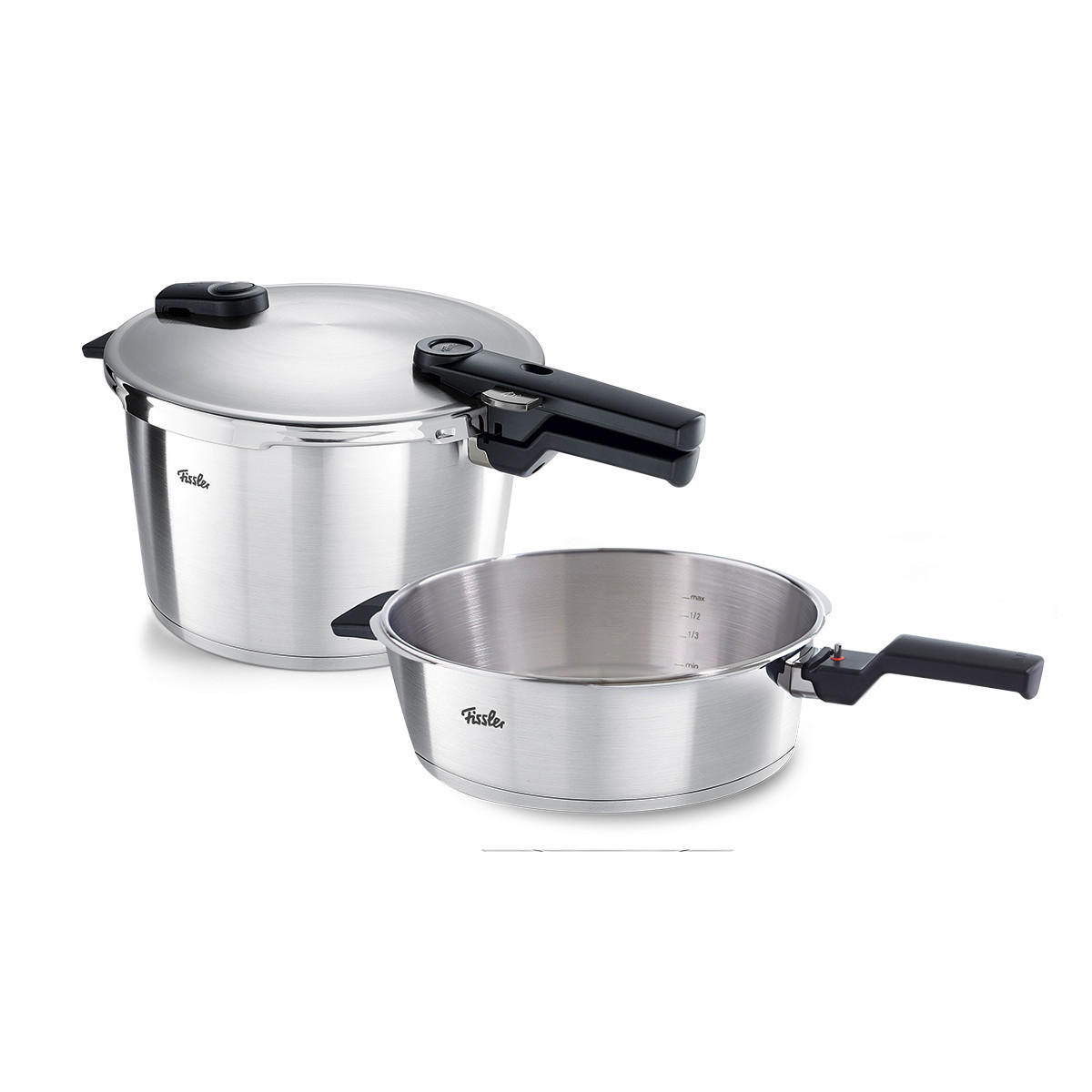 SCHNELLKOCHTOPFSET Vitaquick® Premium  - Edelstahlfarben, Basics, Metall (nn/nn/nncm) - Fissler