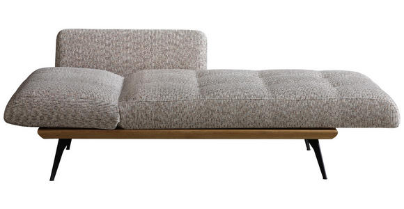 RÉCAMIERE Beigebraun Flachgewebe  - Beigebraun/Schwarz, Design, Holz/Textil (180/85/106cm) - Dieter Knoll