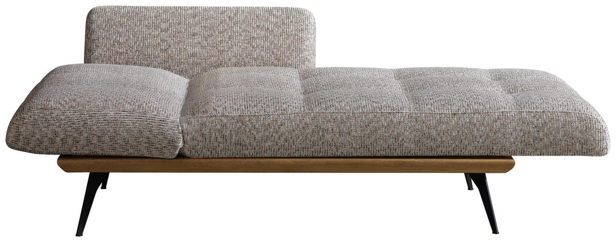 RÉCAMIERE Beigebraun  - Beigebraun/Schwarz, Design, Holz/Textil (180/85/106cm) - Dieter Knoll