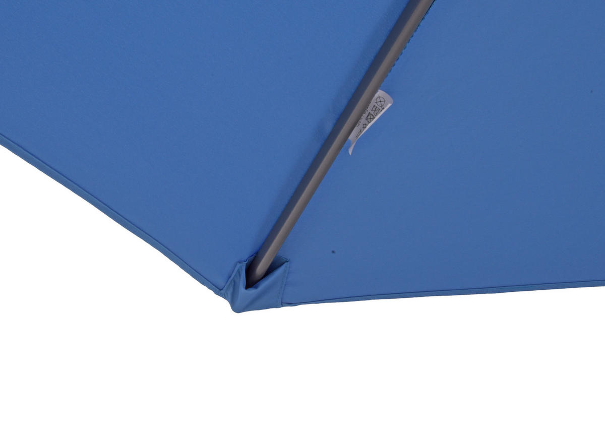 SONNENSCHIRM 295 cm Blau  - Blau/Grau, MODERN, Textil/Metall (295/250cm) - Gardenson