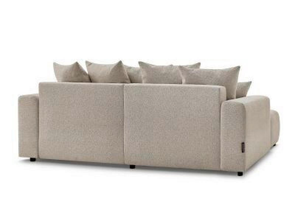ECKSOFA Ottomane links  ATILLA Taupe Flachgewebe  - Taupe/Schwarz, MODERN, Kunststoff/Textil (149/244cm)