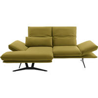 ECKSOFA in Echtleder Hellgrün  130/210 cm  - Gelb/Schwarz, Design, Leder/Metall (130/210cm) - Dieter Knoll