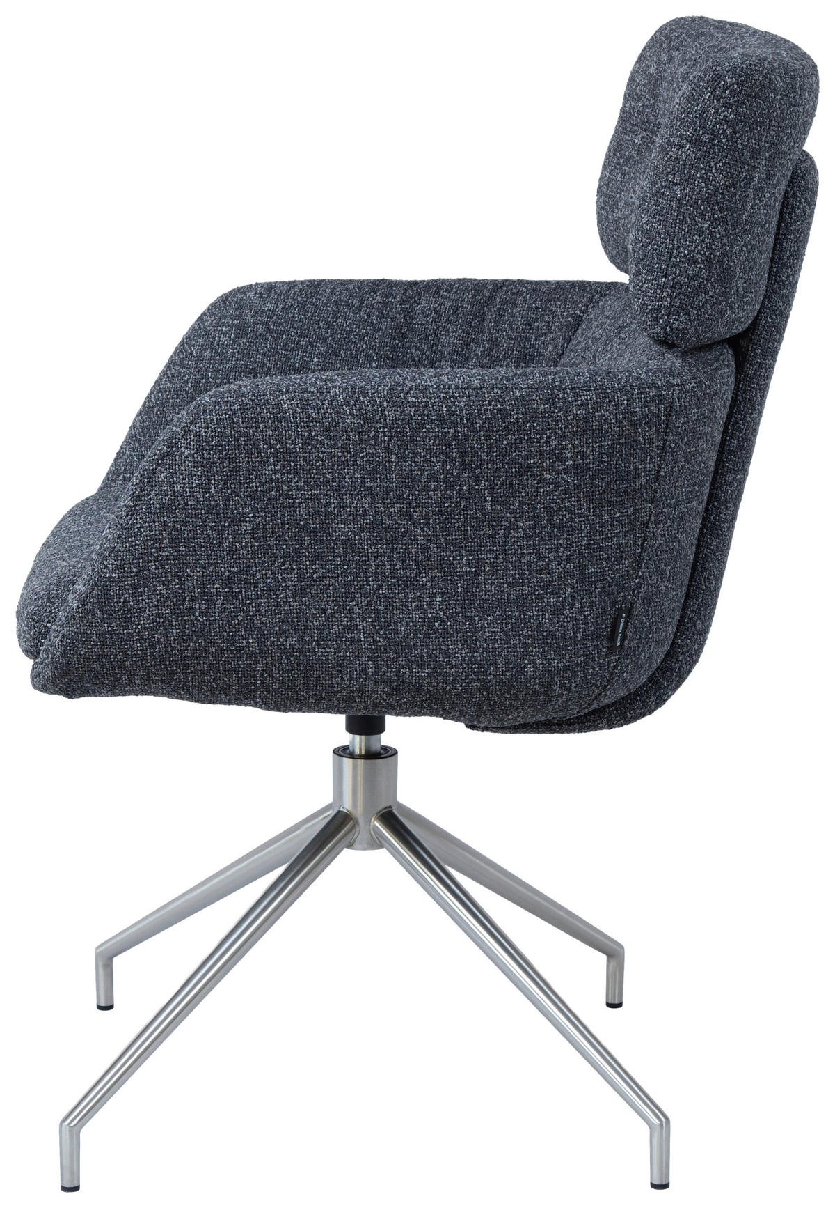 ARMLEHNSTUHL  Sitzfläche 360° drehbar, automatische Rückholfunktion Webstoff  Edelstahlfarben, Dunkelgrau  - Edelstahlfarben/Dunkelgrau, Design, Textil/Metall (62/92/66cm) - Dieter Knoll