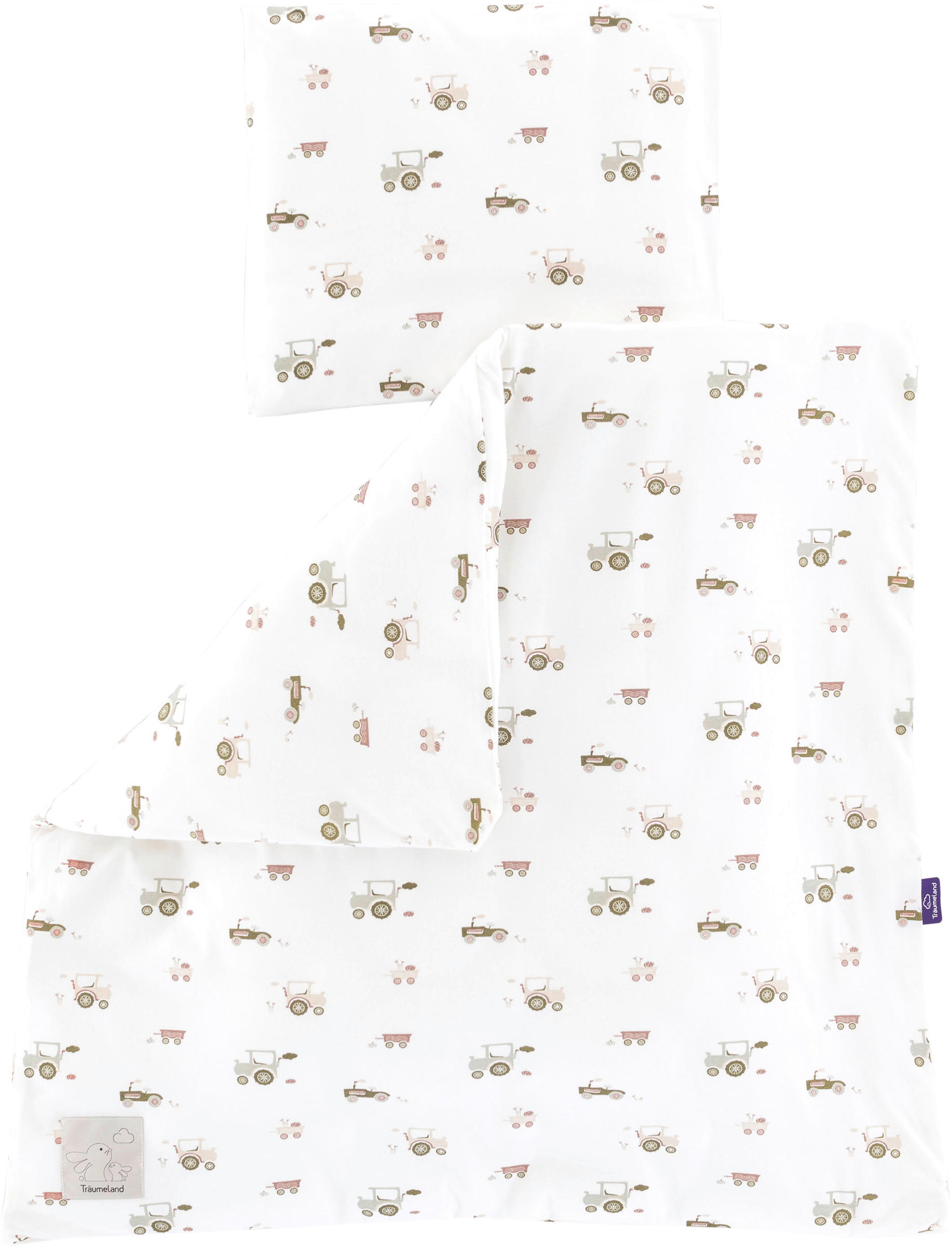 BABYBETTWÄSCHE Little Farm grün Jersey 80/80 cm  - Weiß/Grün, Basics, Textil (80/80cm) - Träumeland