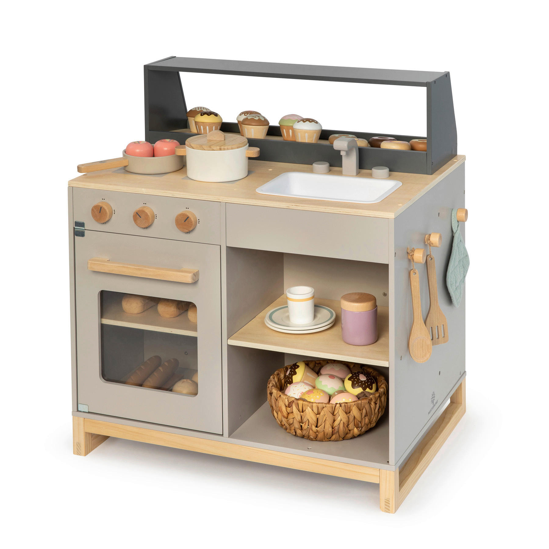 KINDERKÜCHE PRUNUS - Naturfarben/Grau, Basics, Holz/Holzwerkstoff (62/46/67cm) - MUSTERKIND