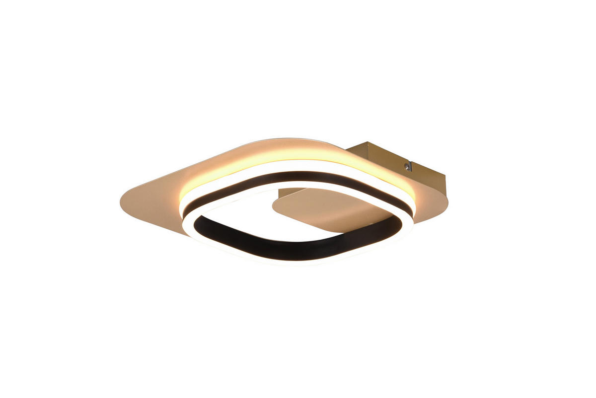 APLICĂ DE PERETE CU LED - auriu/negru, Basics, metal (29/29/6cm) - Trio Leuchten