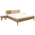 BETT 140/200 cm,  in Wildeiche  - Wildeiche/Schwarz, Natur, Holz (140/200cm) - Linea Natura