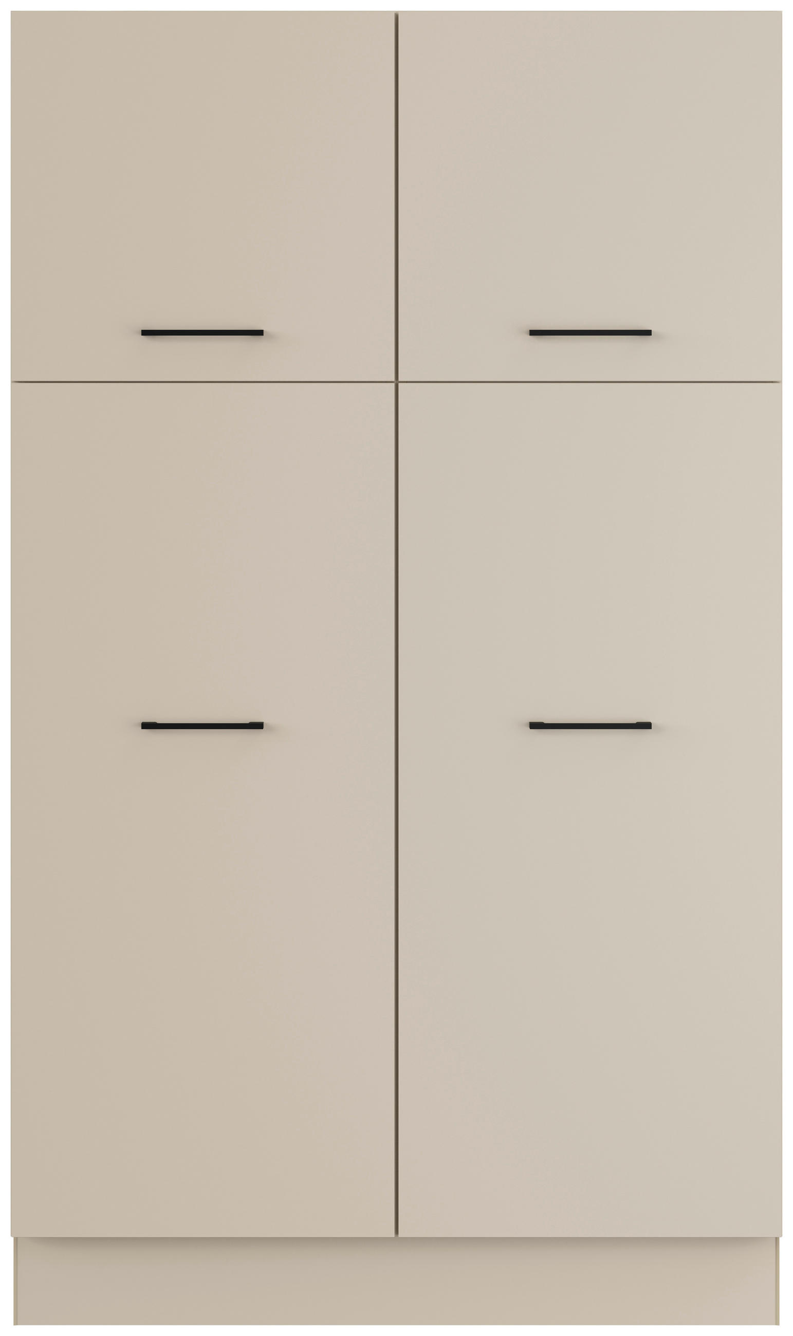 WÄSCHESCHRANK 120/206,2/58 cm  in Hellgrau  - Hellgrau/Schwarz, Basics, Holzwerkstoff/Metall (120/206,2/58cm) - Impuls