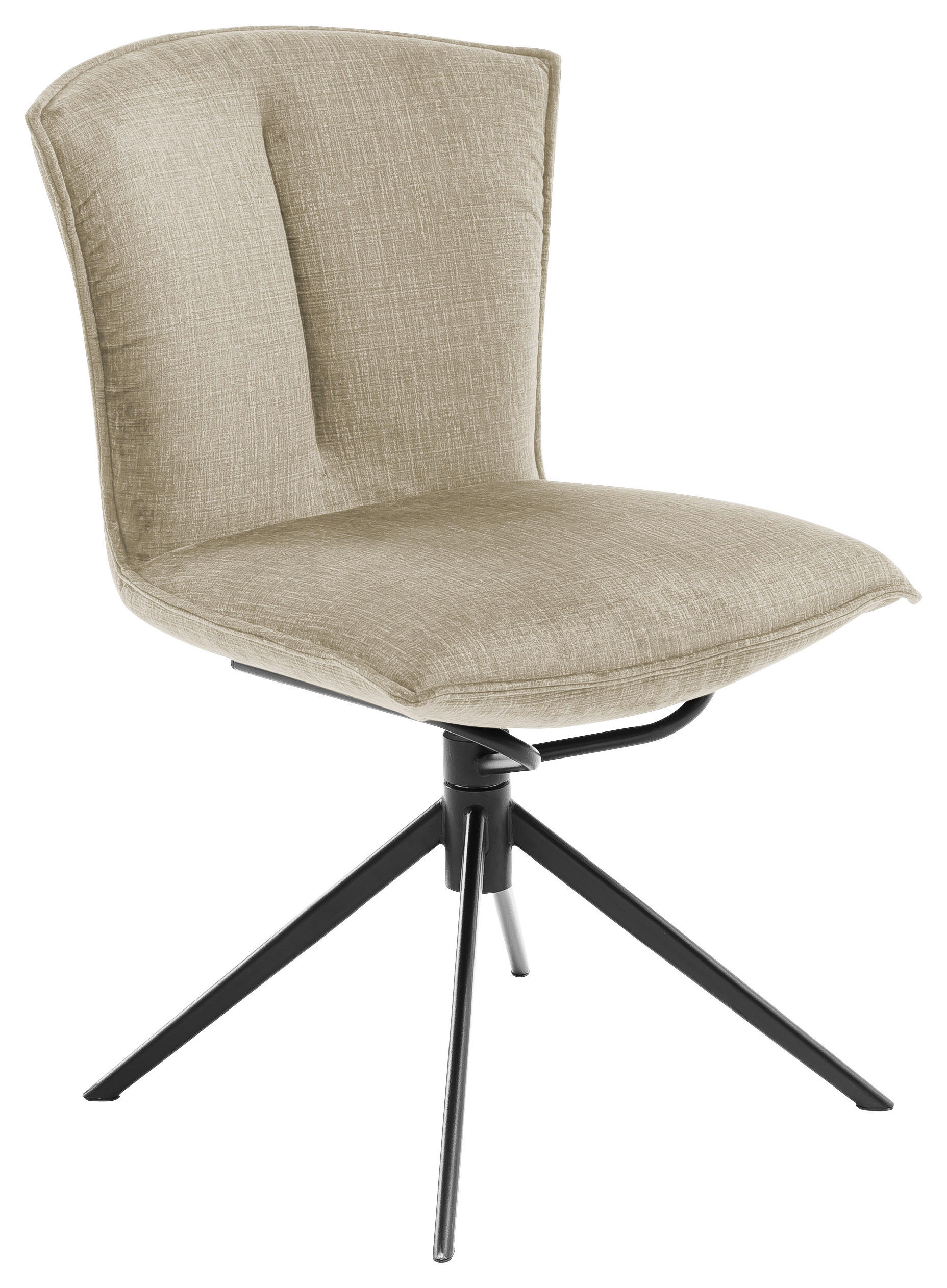 STUHL  in Stahl Velours Metall, Textil  - Creme/Schwarz, Design, Textil/Metall (53/88/62cm) - Novel