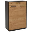 SCHUHSCHRANK  in 86/124/37 cm  - Eichefarben/Anthrazit, Design, Holz/Holzwerkstoff (86/124/37cm) - Dieter Knoll