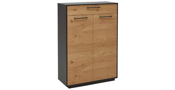 SCHUHSCHRANK  in 86/124/37 cm  - Eichefarben/Anthrazit, Design, Holz/Holzwerkstoff (86/124/37cm) - Dieter Knoll