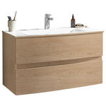 WASCHTISCHKOMBI 91,2 cm  - Eichefarben/Weiß, Design, Holzwerkstoff/Stein (91,2cm) - Novel