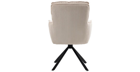 ARMLEHNSTUHL in Eisen Cord - Beige/Schwarz, Design, Textil/Metall (62/95/67cm) - Novel