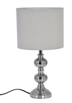BORDSLAMPA 25/48 cm   - vit/silver, Design, metall/textil (25/48cm) - Best Price