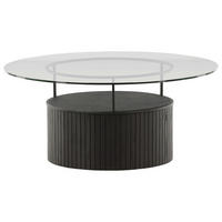 COUCHTISCH in Holz, Glas 90/90/40 cm  - Klar/Schwarz, Design, Glas/Holz (90/90/40cm) - Livetastic