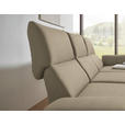 ECKSOFA  in Flachgewebe Hellbraun Armteilverstellung, Relaxfunktion, Drehsitzfunktion  255-365/175-224 cm  - Hellbraun/Schwarz, Design, Textil/Metall (255-365/175-224cm) - Dieter Knoll