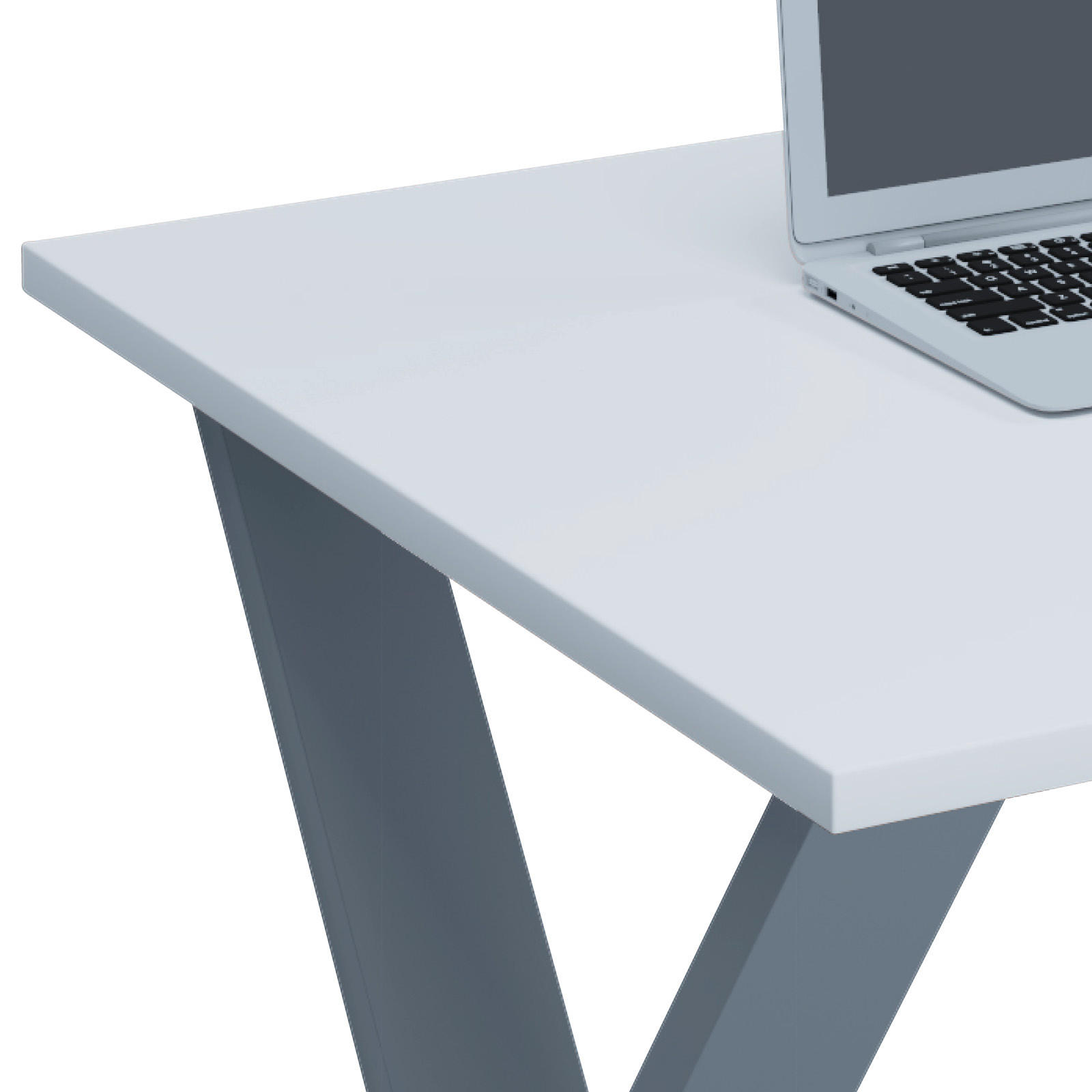 SKRIVBORD 140/80/76 cm  i silver, vit  - vit/silver, Modern, metall/trämaterial (140/80/76cm) - MID.YOU