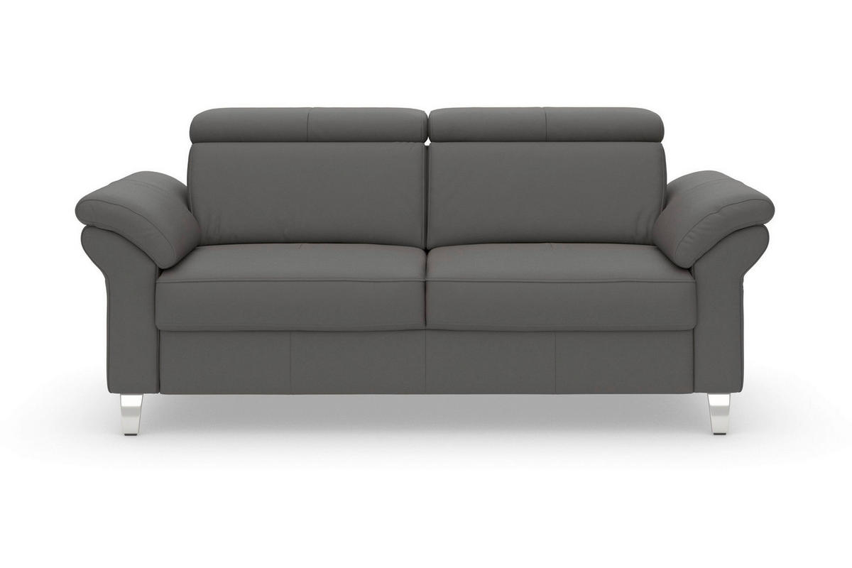 3-SITZER-SOFA ARNGAST E Echtleder Mokka  - Chromfarben/Mokka, Basics, Leder/Metall (186/84/93cm) - Sit & More