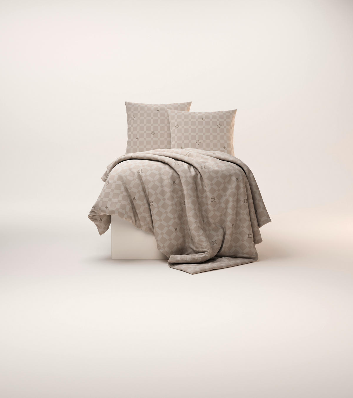 BETTWÄSCHE 2-teilig Satin 135/200 cm  - Creme, Design, Textil (135/200cm) - Ambia Home