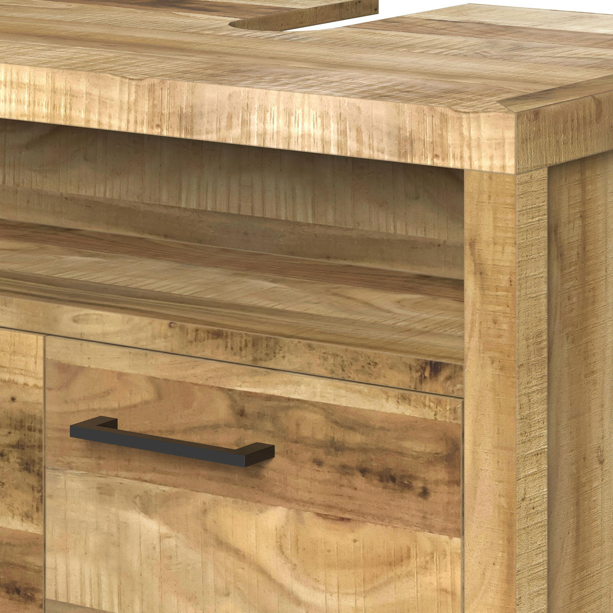 WASCHBECKENUNTERSCHRANK 79/64/39 cm  - Anthrazit/Schwarz, Natur, Holz/Metall (79/64/39cm) - Livetastic