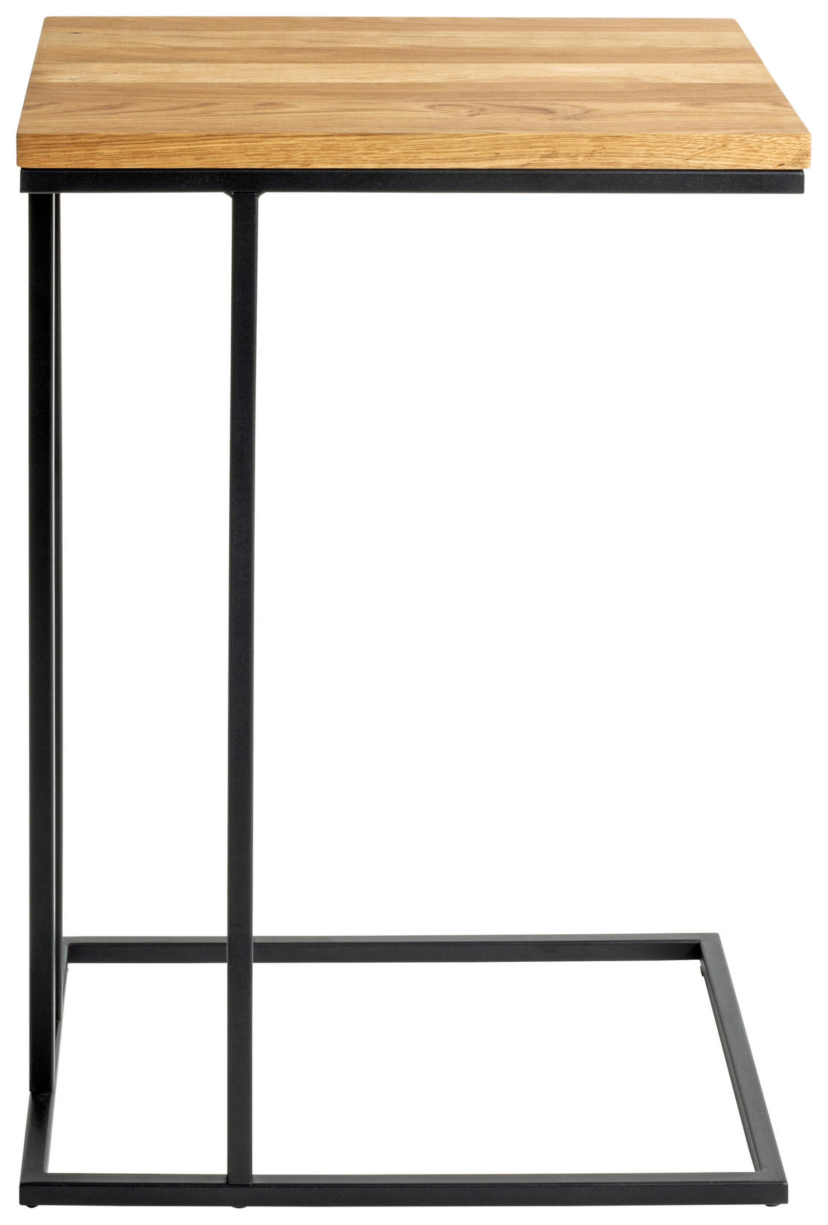 BEISTELLTISCH 35/46/68 cm Eiche Hartholz Schwarz, Eichefarben rechteckig  - Eichefarben/Schwarz, Trend, Holz/Metall (35/46/68cm)