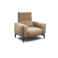SESSEL Samt Sandfarben    - Sandfarben/Schwarz, Design, Textil/Metall (110/85/86-94cm) - SENSOO
