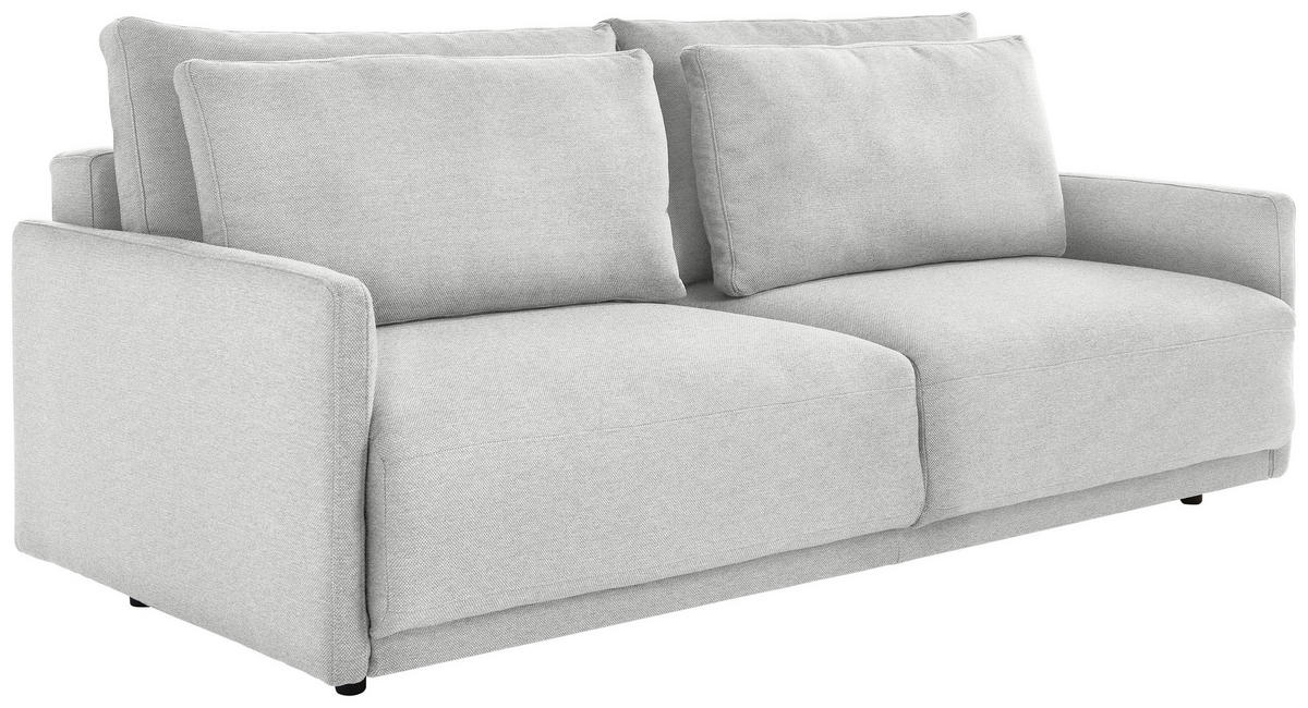 SCHLAFSOFA in Webstoff Greige  - Greige/Schwarz, Design, Kunststoff/Textil (217/95/110cm) - Livetastic