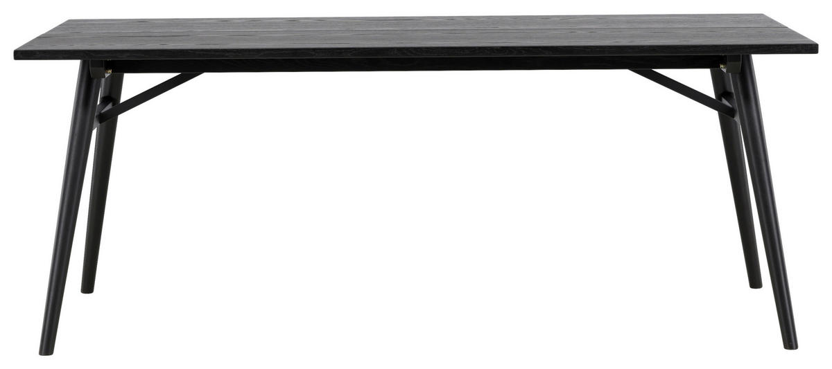 ESSTISCH 195/95/75 cm Nachbildung  Metall, Holzwerkstoff rechteckig Schwarz  - Schwarz, Design, Holzwerkstoff/Metall (195/95/75cm) - Livetastic