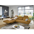 ECKSOFA in Echtleder Currygelb  180/310 cm  - Currygelb/Schwarz, Design, Leder/Metall (180/310cm) - Dieter Knoll