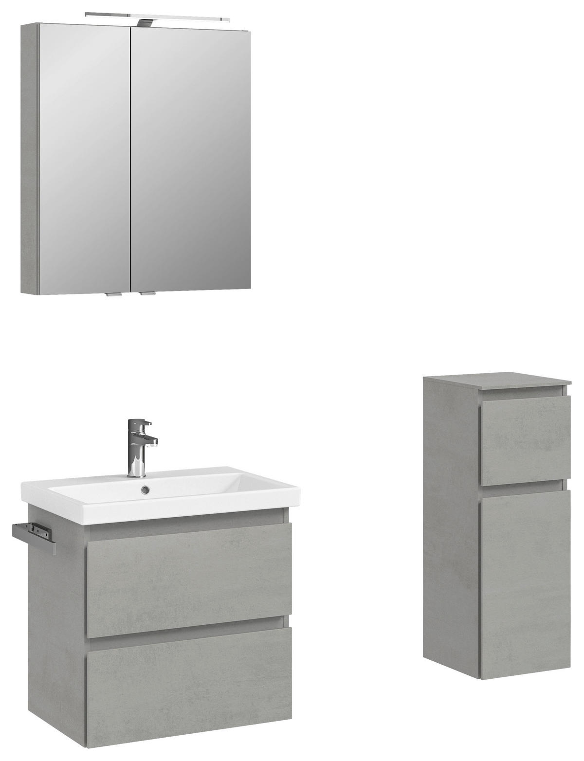 BADEZIMMER  in 60 cm  - Hellgrau/Weiß, KONVENTIONELL, Keramik/Holzwerkstoff (60cm) - Sadena