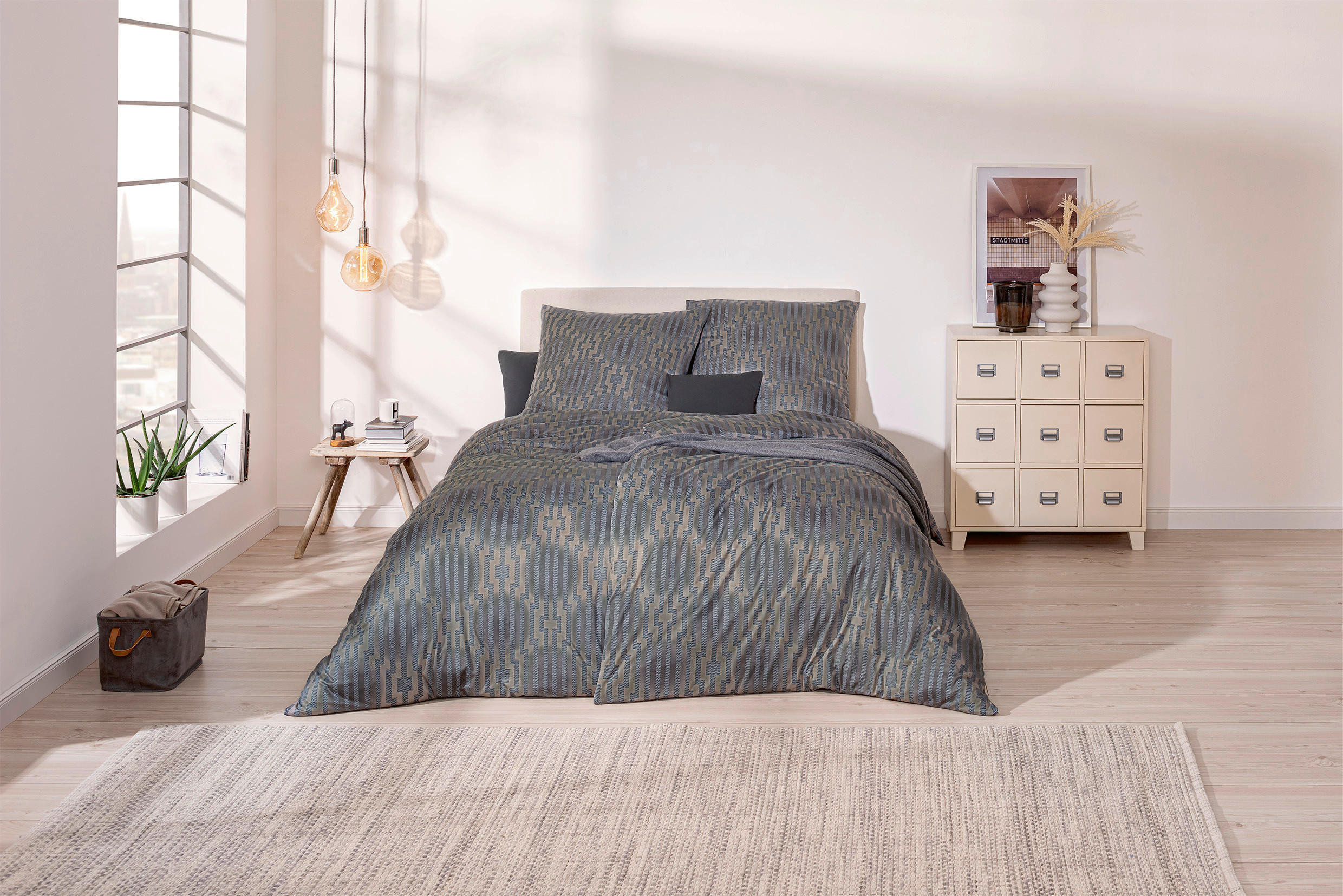 BETTWÄSCHE Interlock-Jersey 155/220 cm  - Grau, Design, Textil (155/220cm) - Estella