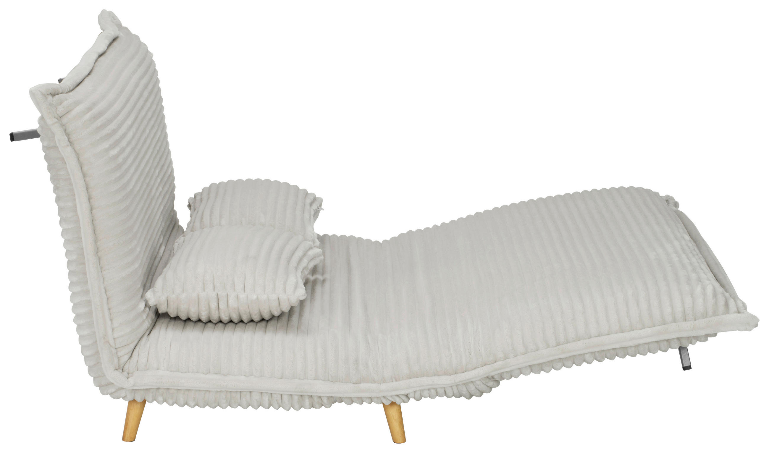 SCHLAFSOFA Cord Weiß  - Walnussfarben/Weiß, MODERN, Holz/Textil (92/216/87/26/150cm) - Livetastic