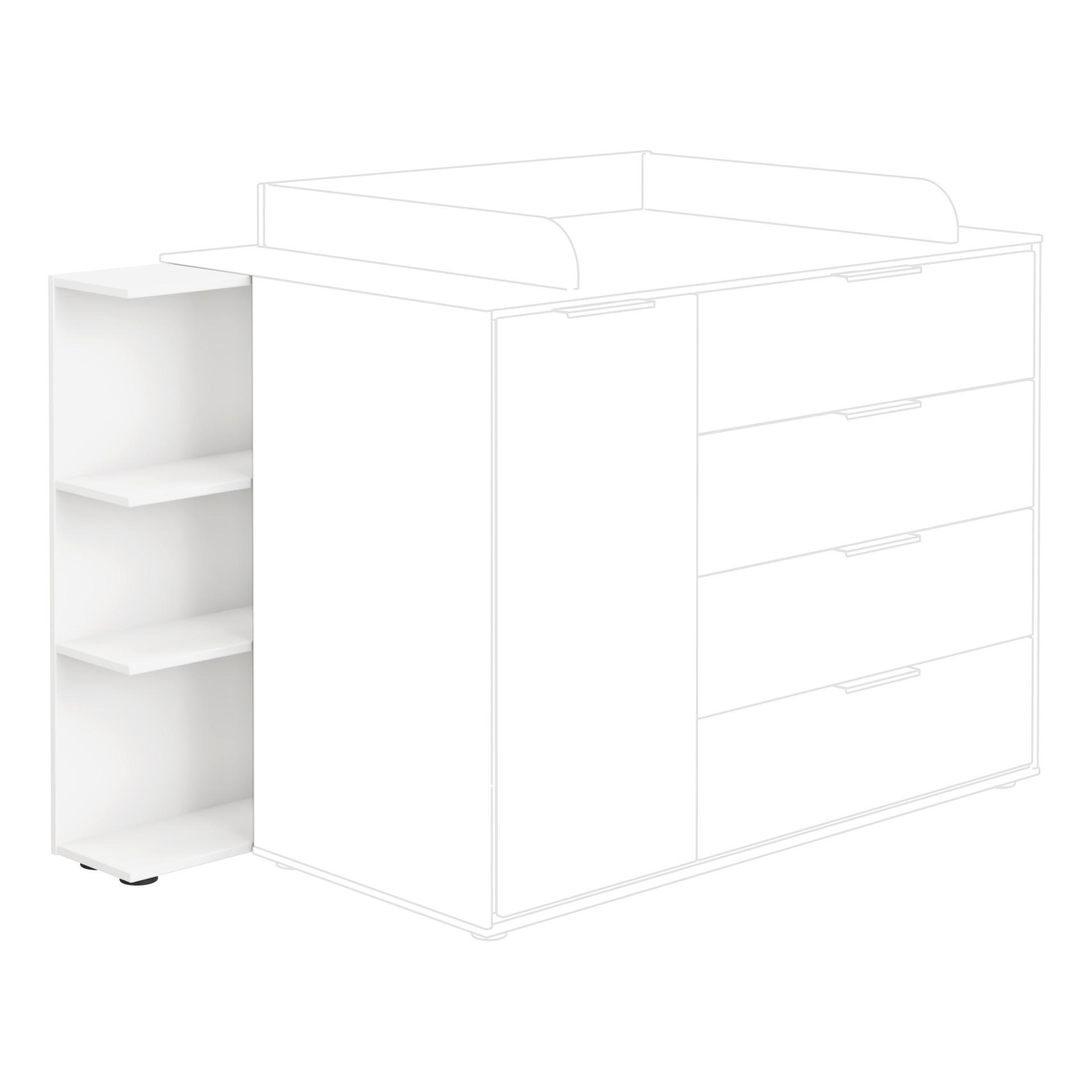 BABYUNTERSTELLREGAL Lieven Weiß - Weiß, Basics, Holzwerkstoff (45,0/92,4/21,3cm) - Paidi