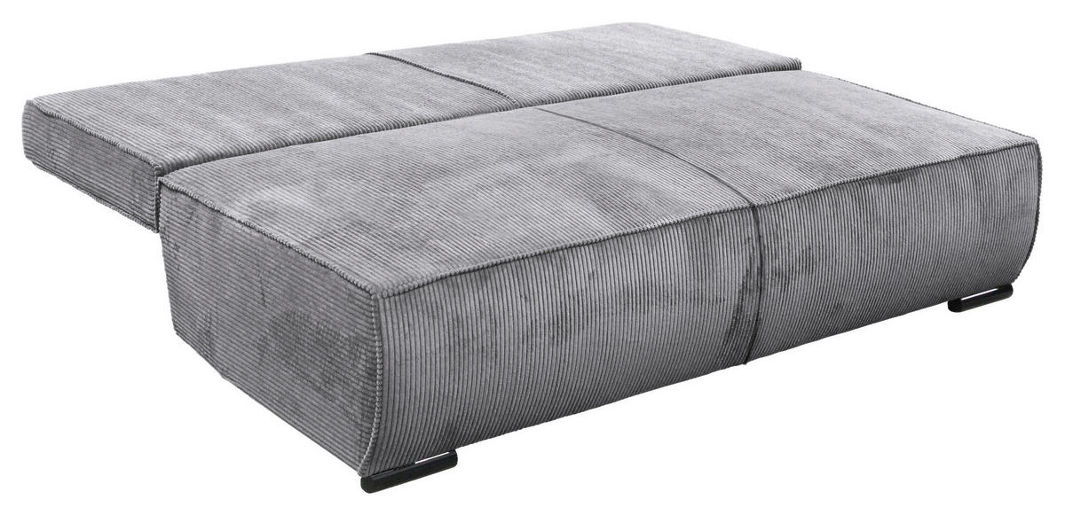 SCHLAFSOFA  mit Bettkasten erhältlich, Bettfunktion erhältlich Struktur Grau  - Schwarz/Grau, Design, Kunststoff/Textil (202/90/99cm) - MID.YOU