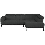 ECKSOFA in Webstoff Anthrazit  280/205 cm  - Anthrazit/Schwarz, Design, Textil/Metall (280/205cm) - Xora