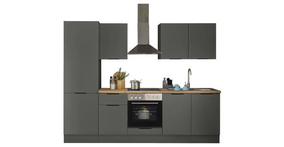 KÜCHENBLOCK   in Graphitfarben  - Schwarz/Graphitfarben, Basics, Holzwerkstoff/Metall (270/211/60cm) - Xora