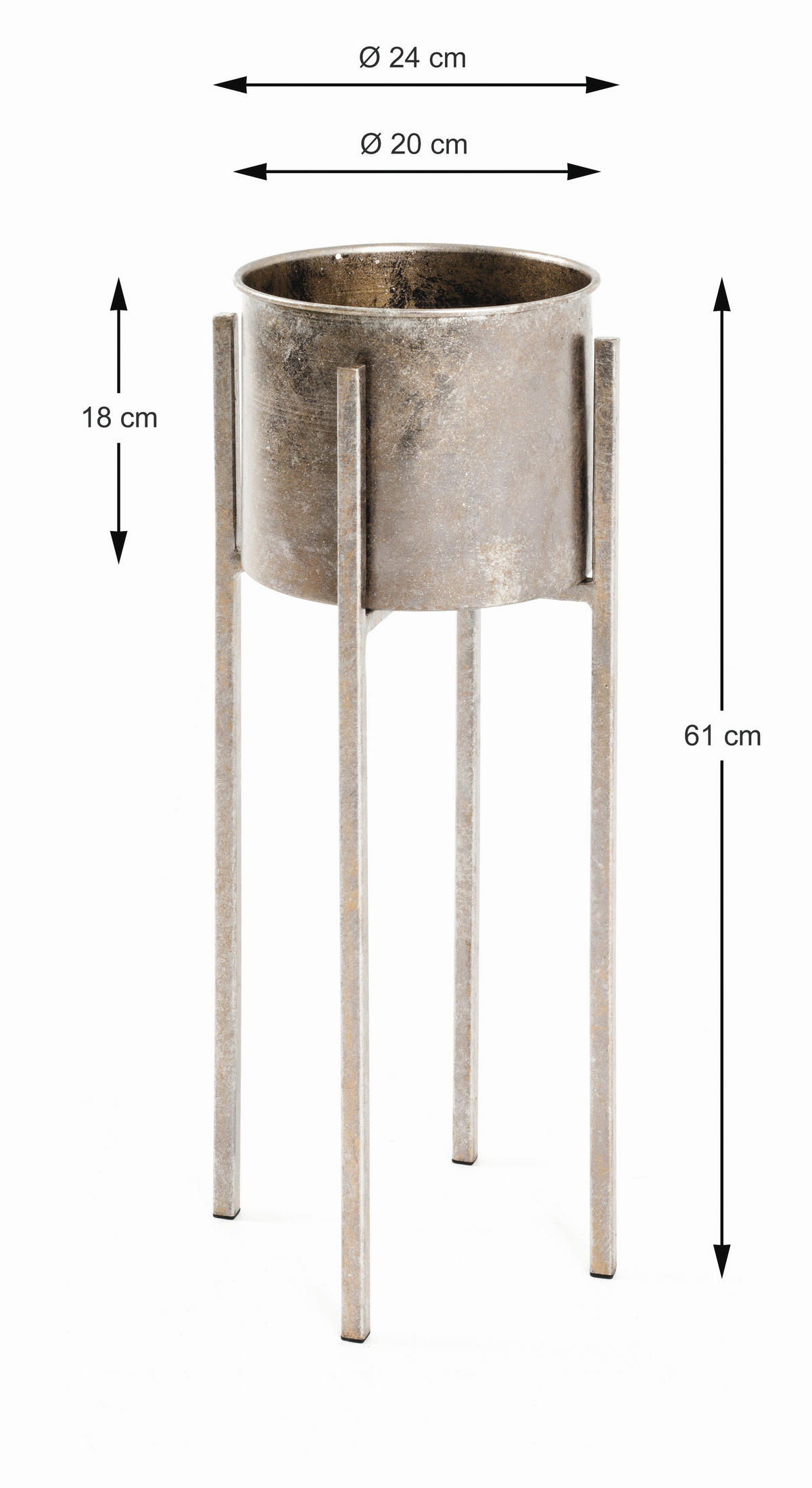 BLUMENSTÄNDER Metall  - Bronzefarben, LIFESTYLE, Metall (24/24/61cm)