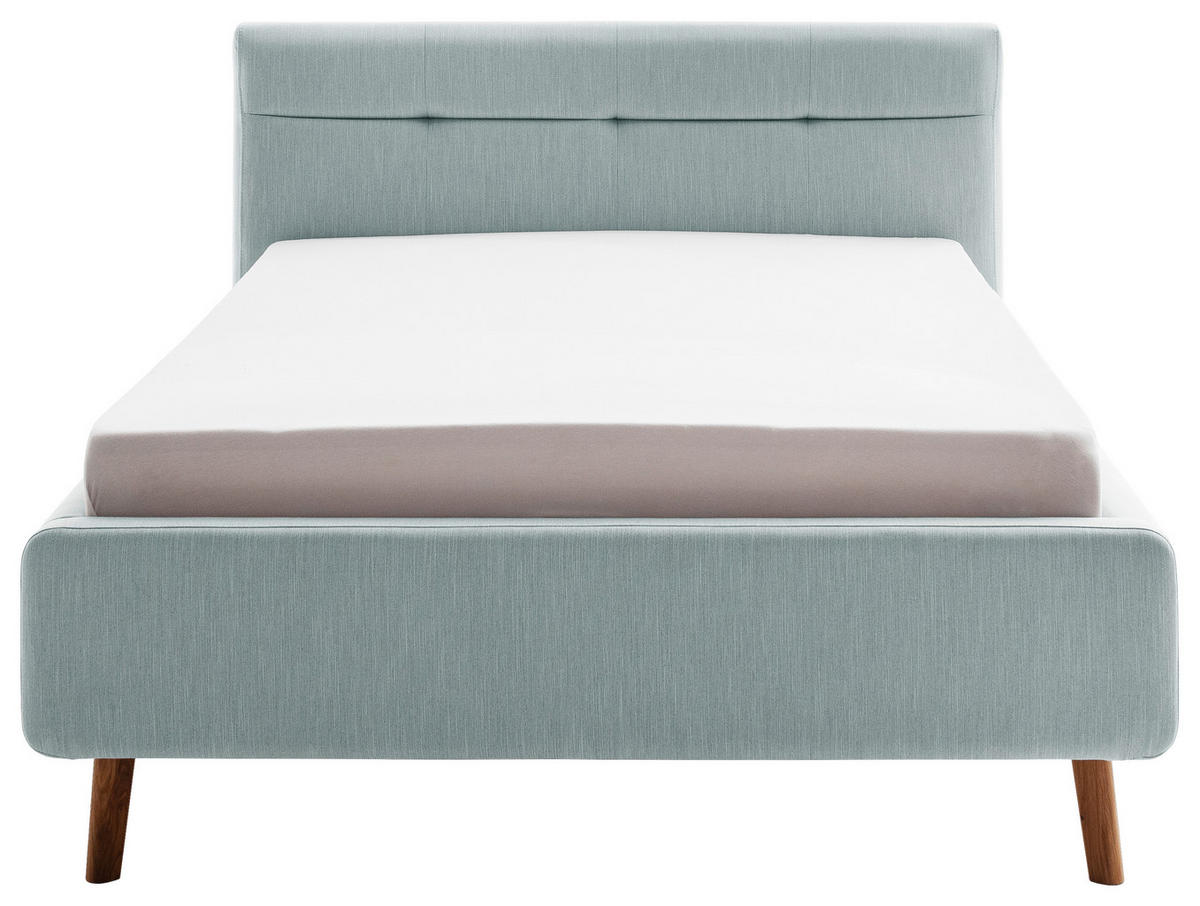 POLSTERBETT Lattenrost, Bettkasten Blau 140/200 cm  - Blau/Eichefarben, KONVENTIONELL, Holz/Textil (140/200cm) - Boxxx