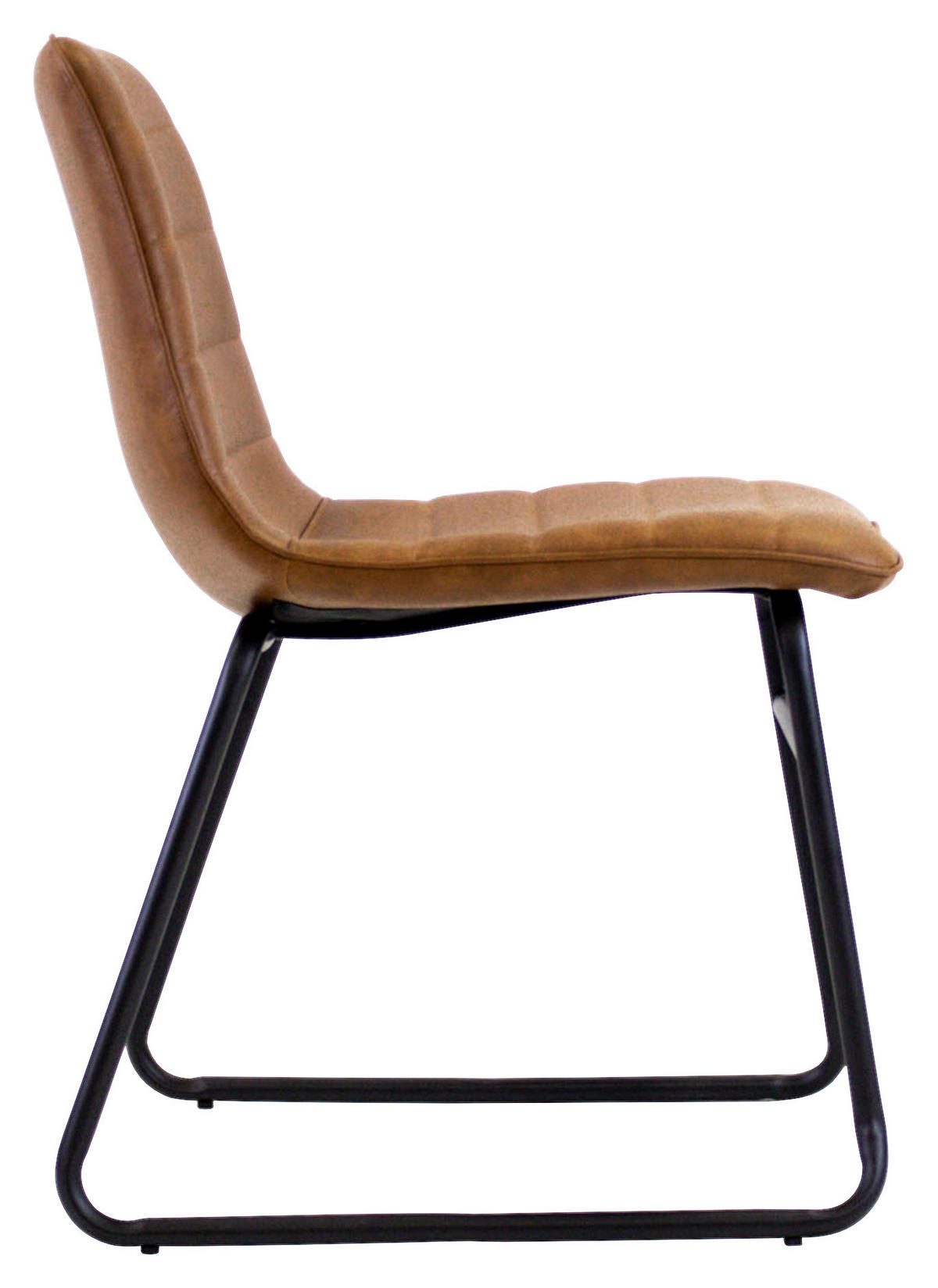 STUHL - Cognac/Schwarz, KONVENTIONELL, Kunststoff/Textil (48/77/56cm) - MID.YOU