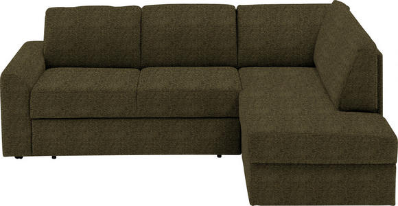 ECKSOFA in Webstoff Olivgrün  224/165 cm  - Schwarz/Olivgrün, KONVENTIONELL, Kunststoff/Textil (224/165cm) - Xora