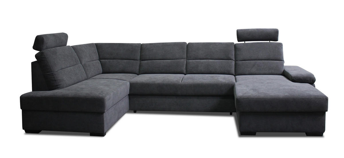 SOFFA i tyg antracit  - mörkbrun/antracit, Klassisk, textil/plast (166/319/183cm) - Best Price