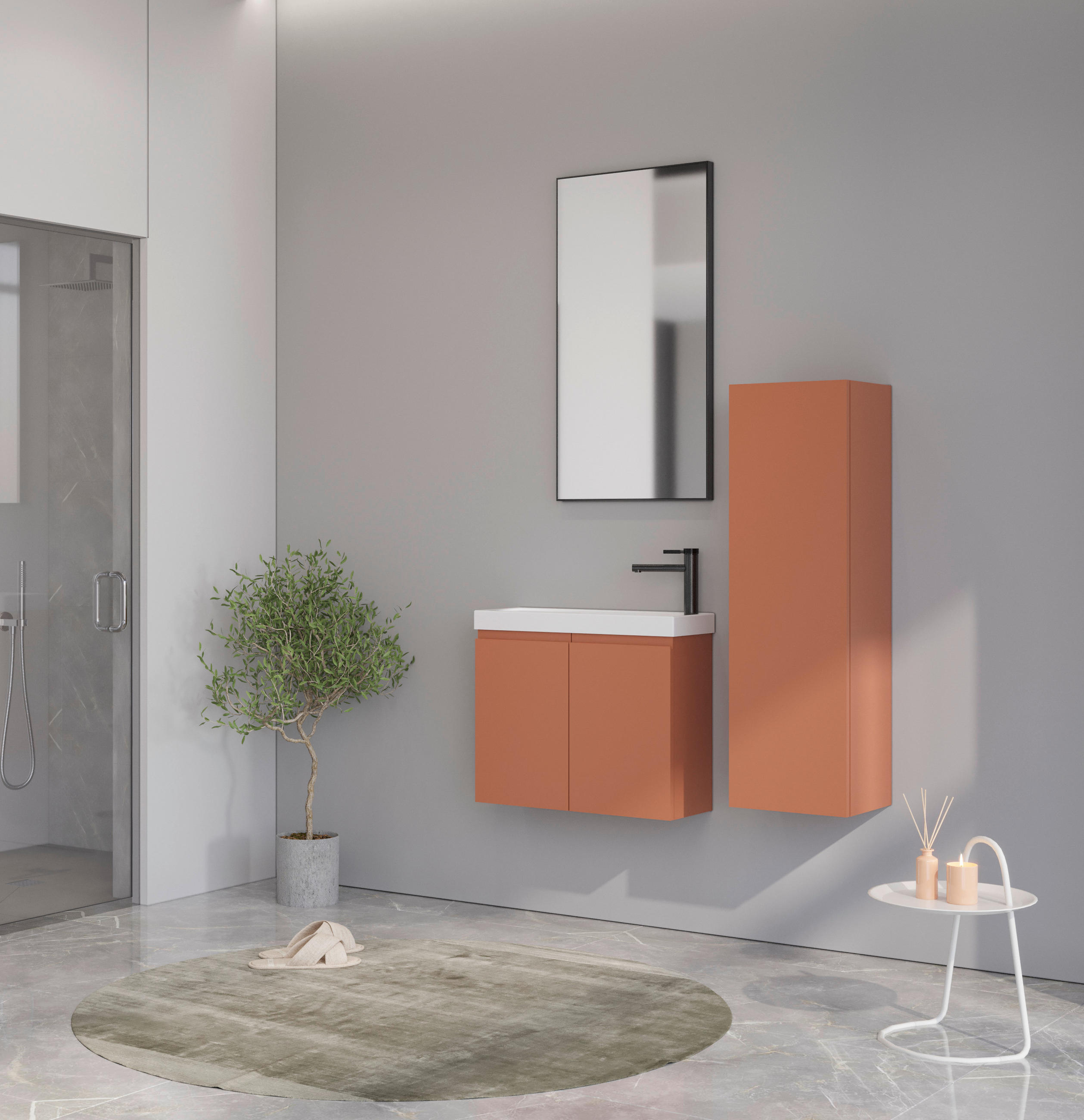 HIGHBOARD COAST  in 30/100/25 cm  - Orange, MODERN, Holzwerkstoff (30/100/25cm) - MID.YOU