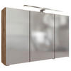 SPIEGELSCHRANK 100/64/20 cm  - Chromfarben/Eiche Wotan, Modern, Holzwerkstoff/Metall (100/64/20cm) - Held